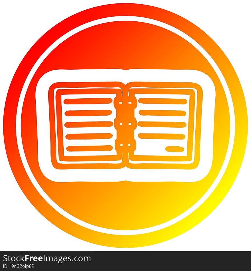 note book circular in hot gradient spectrum