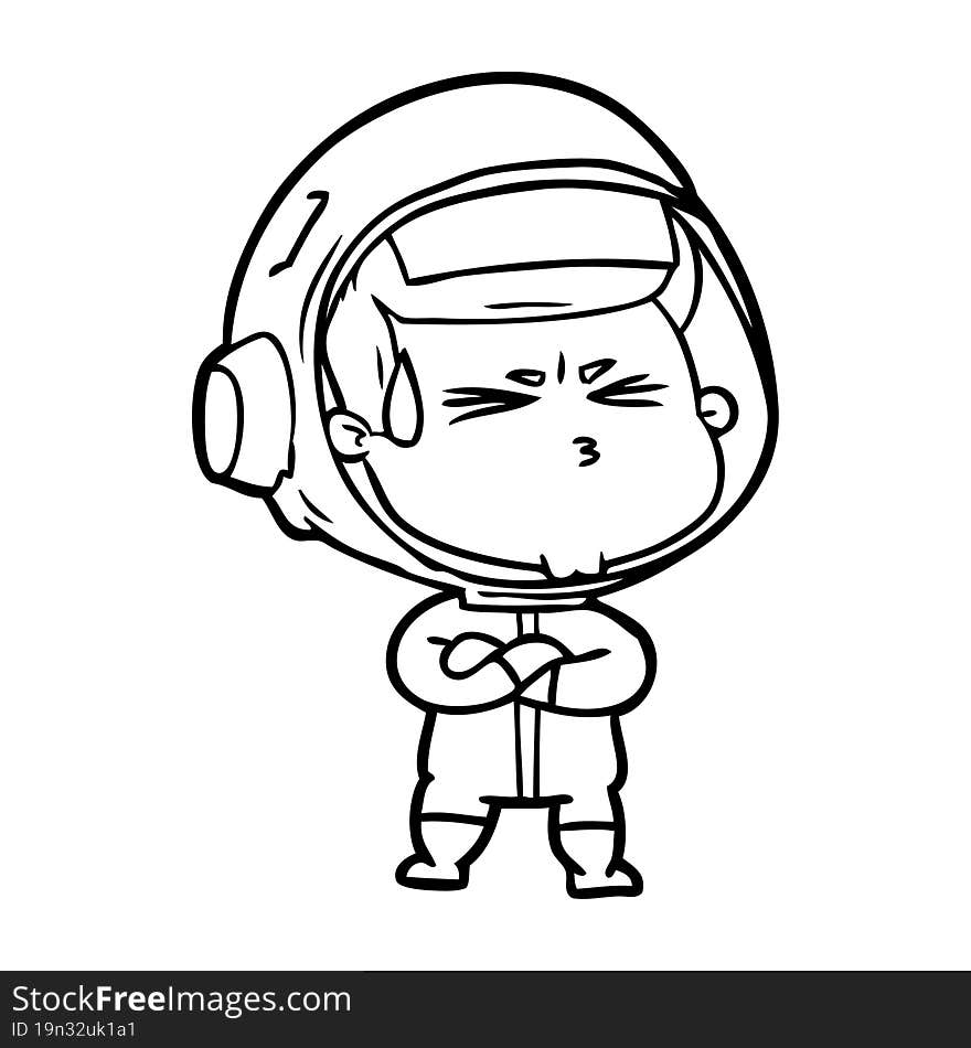 cartoon stressed astronaut. cartoon stressed astronaut