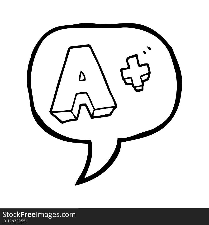 speech bubble cartoon A grade symbol