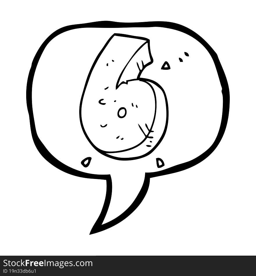 speech bubble cartoon stone number six