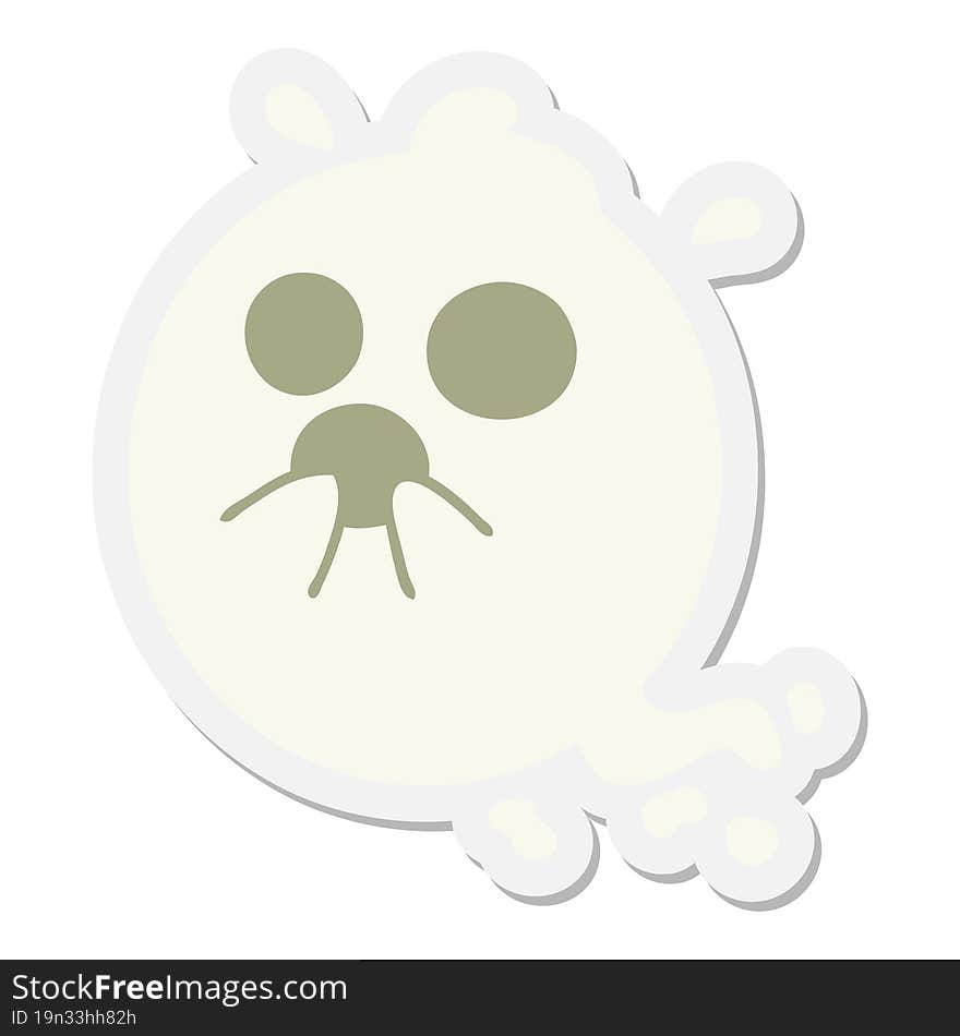 Cute Frightened Ghost Sticker