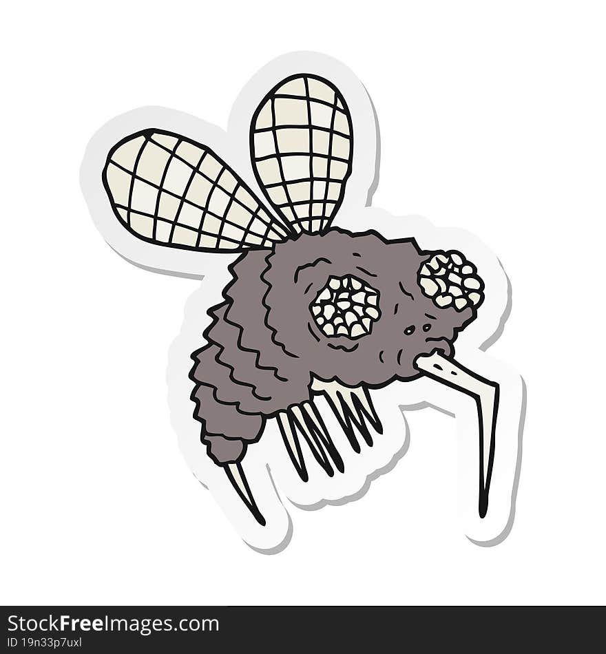 sticker of a cartoon fly