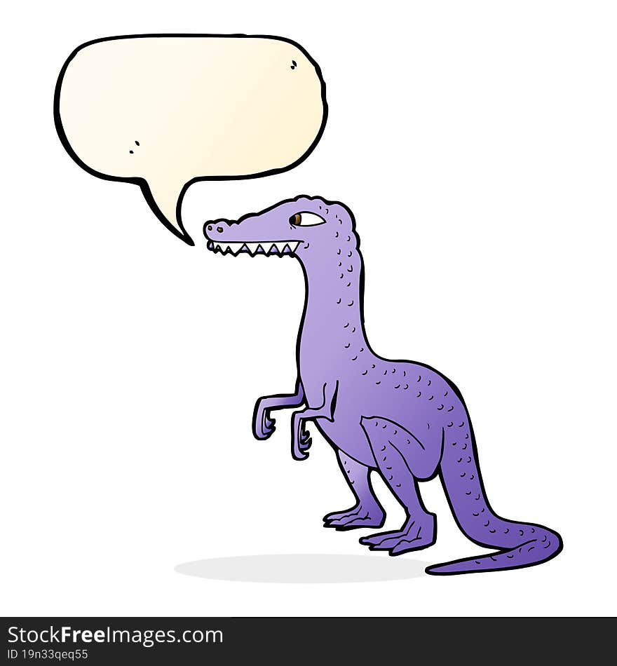 cartoon dinosaur with speech bubble