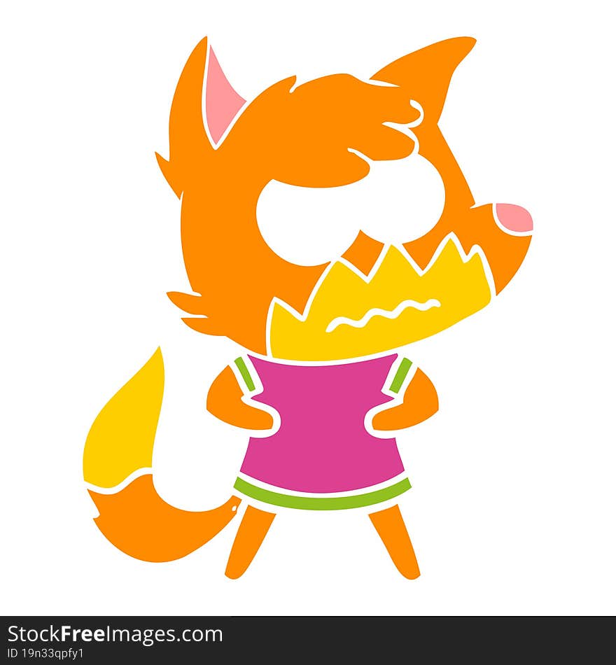 Flat Color Style Cartoon Annoyed Fox