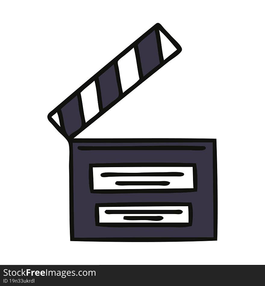 cute cartoon of a film clapper board