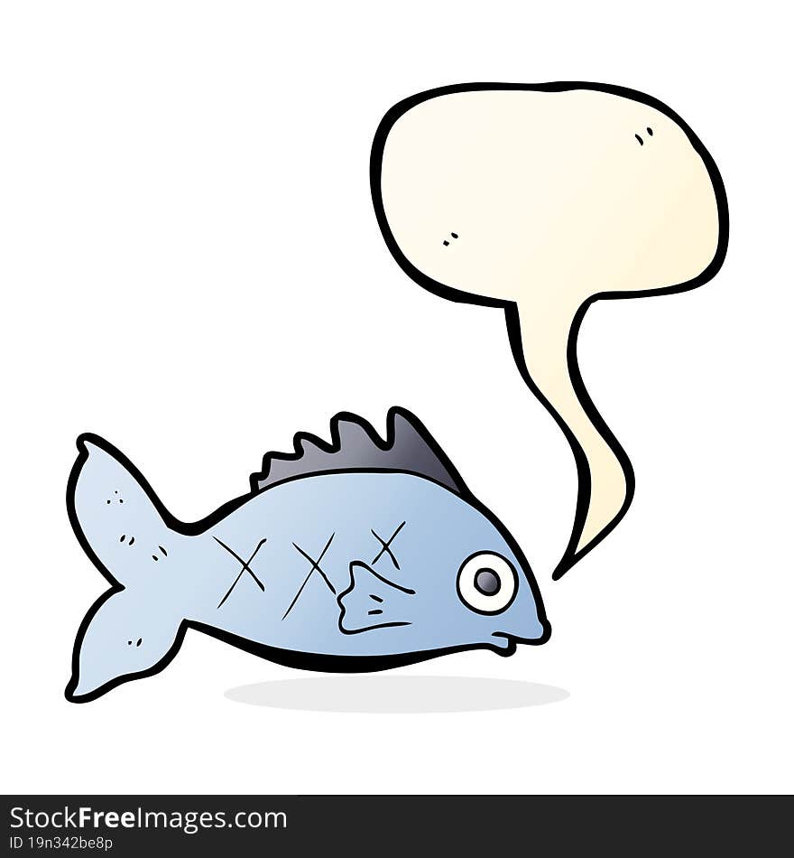 Cartoon Fish With Speech Bubble