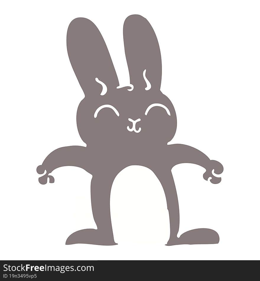 cartoon doodle grey rabbit