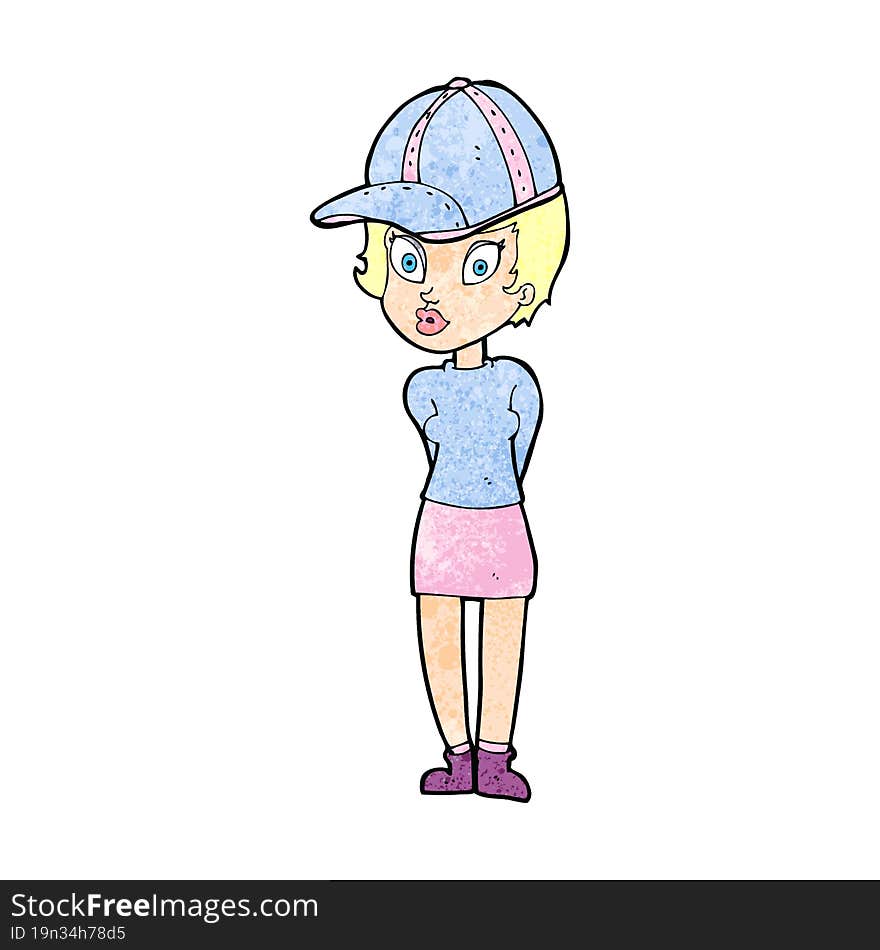 Cartoon Woman In Hat