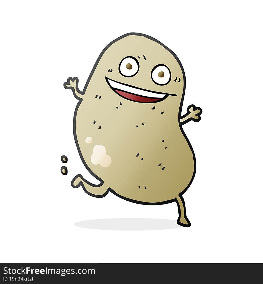 freehand drawn cartoon potato running