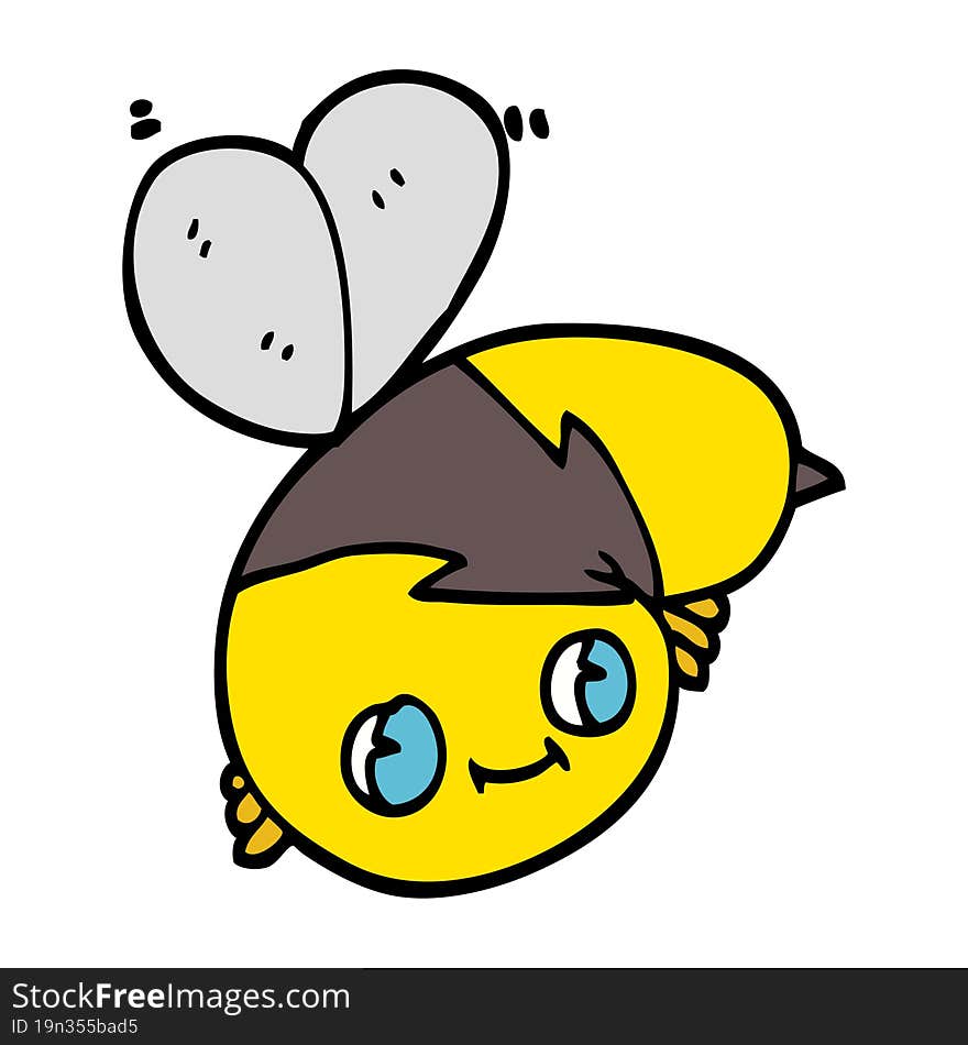 cute hand drawn doodle style cartoon bee