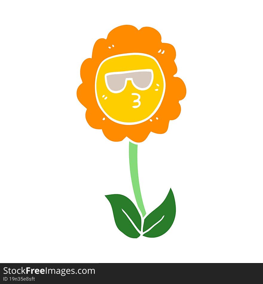 flat color style cartoon flower