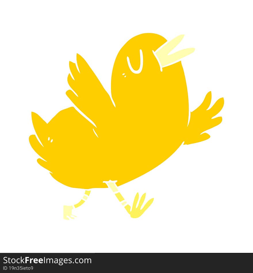 flat color style cartoon happy bird