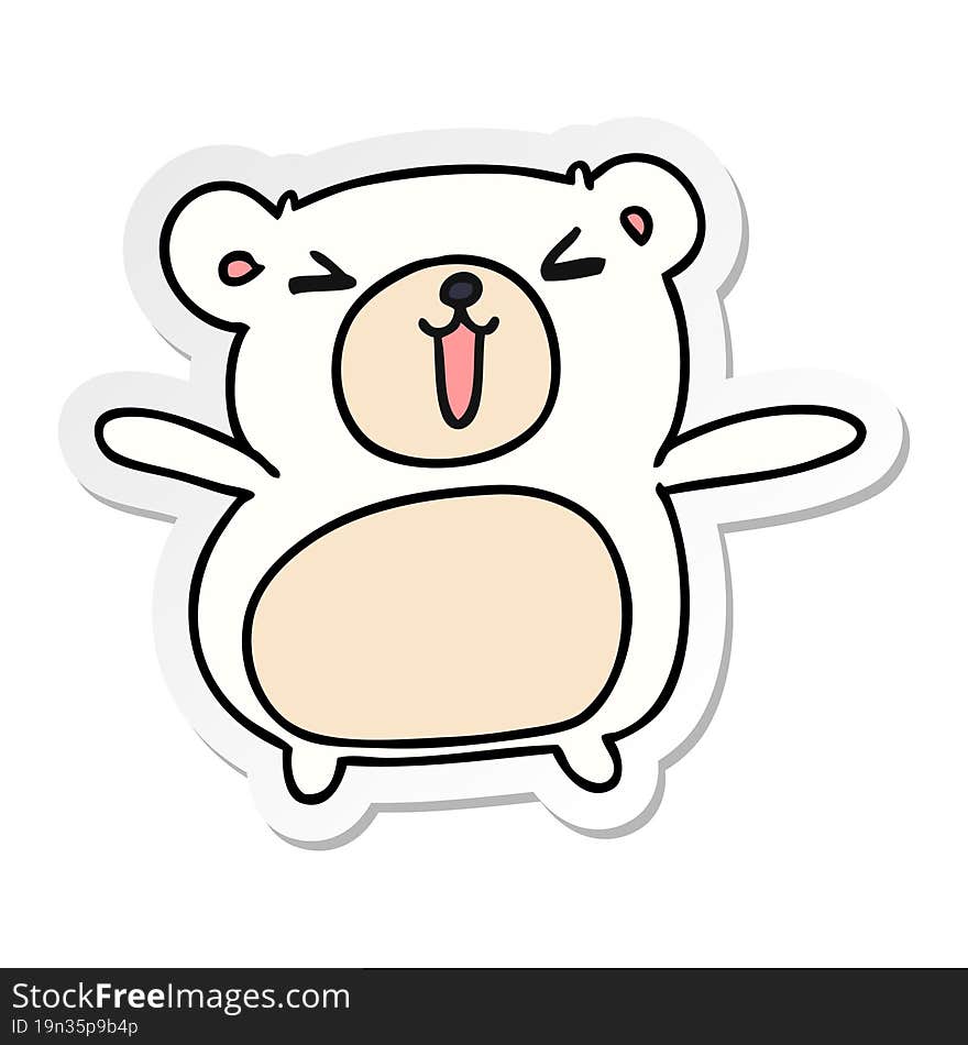 sticker cartoon illustration kawaii cute teddy bear. sticker cartoon illustration kawaii cute teddy bear