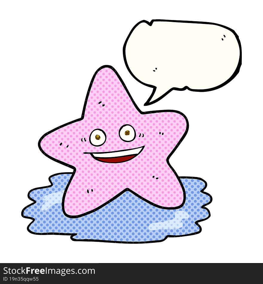 Comic Book Speech Bubble Cartoon Starfish