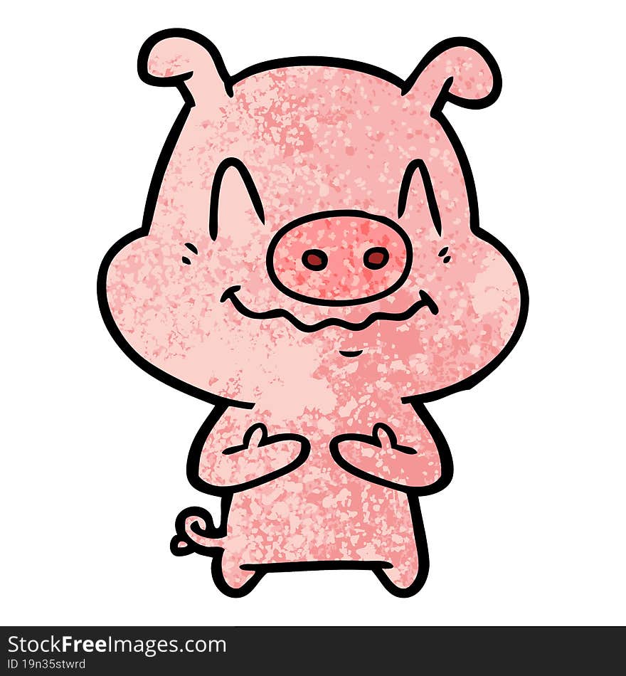 nervous cartoon pig. nervous cartoon pig