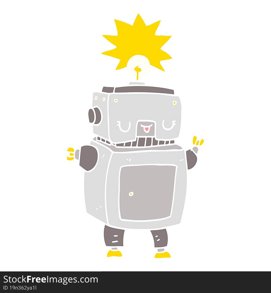 flat color style cartoon robot