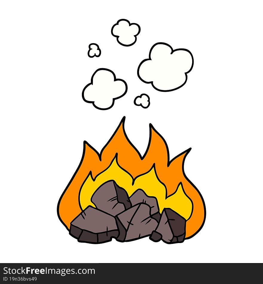 cartoon hot coals. cartoon hot coals