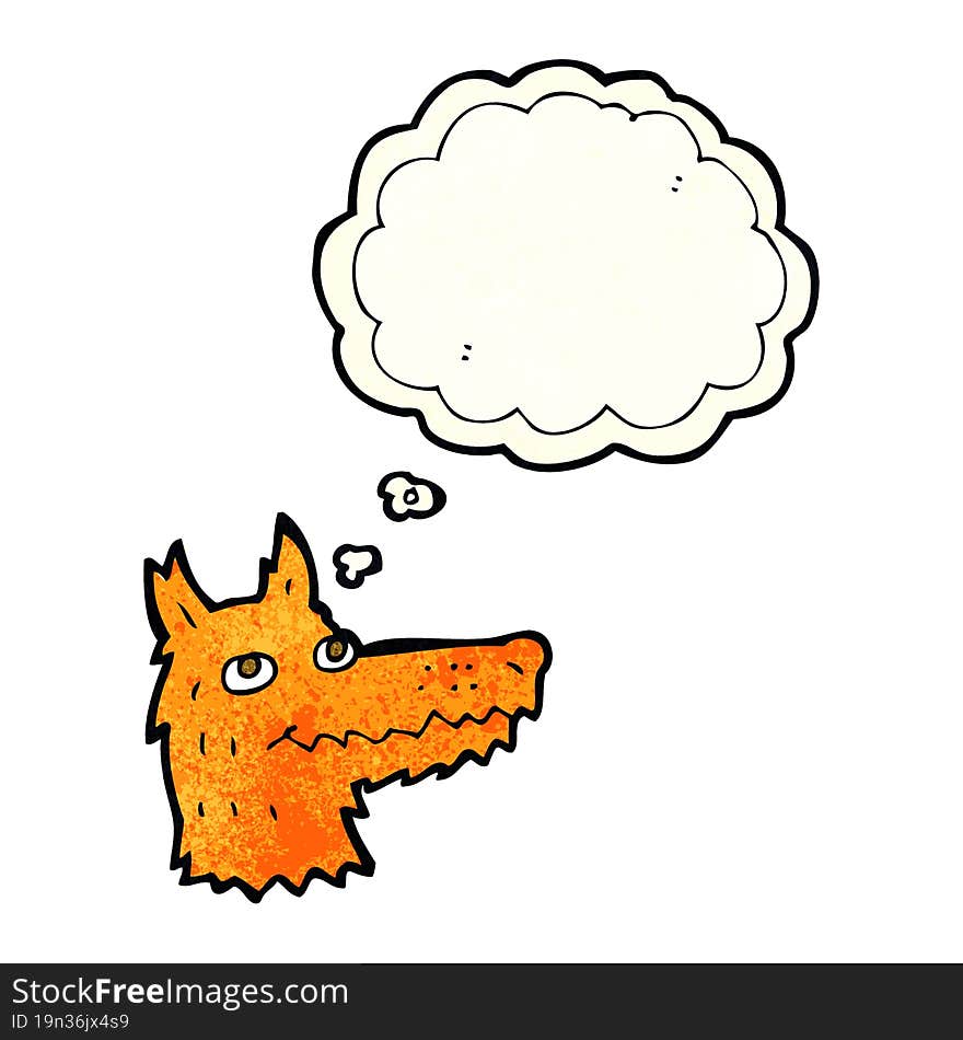 Cartoon Fox Head With Thought Bubble