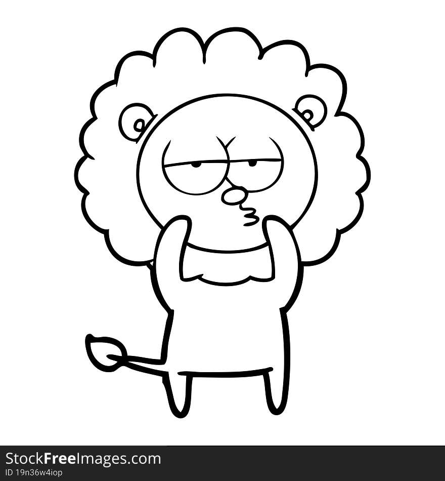 cartoon bored lion. cartoon bored lion