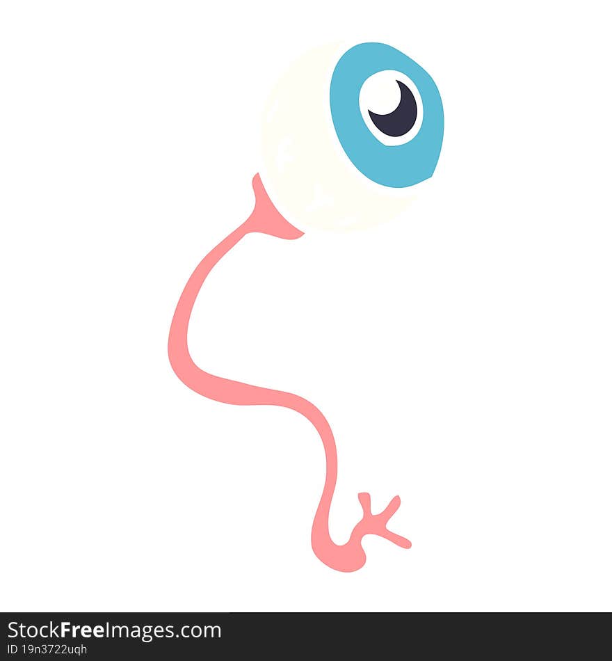 gross flat color illustration cartoon eyeball