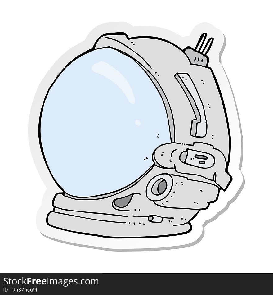 sticker of a cartoon astronaut helmet