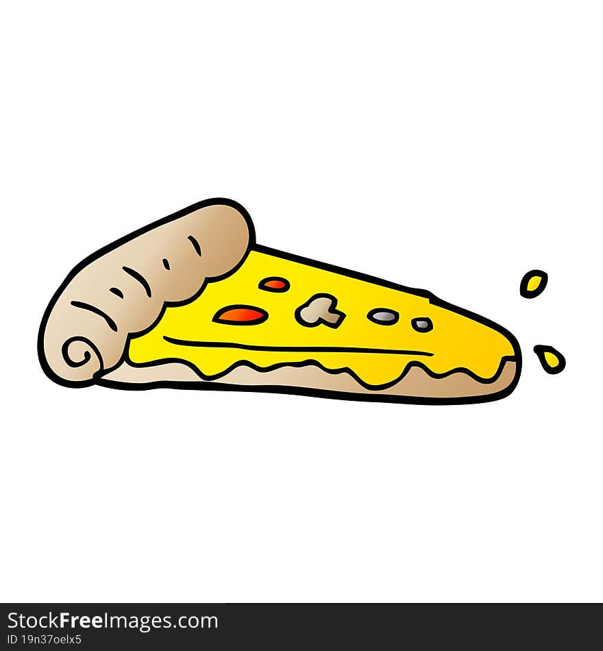 cartoon doodle pizza slice