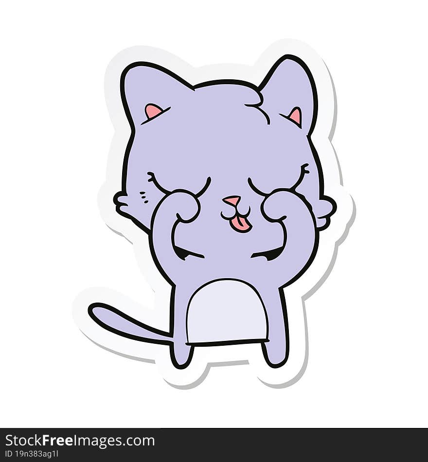 sticker of a cartoon cat