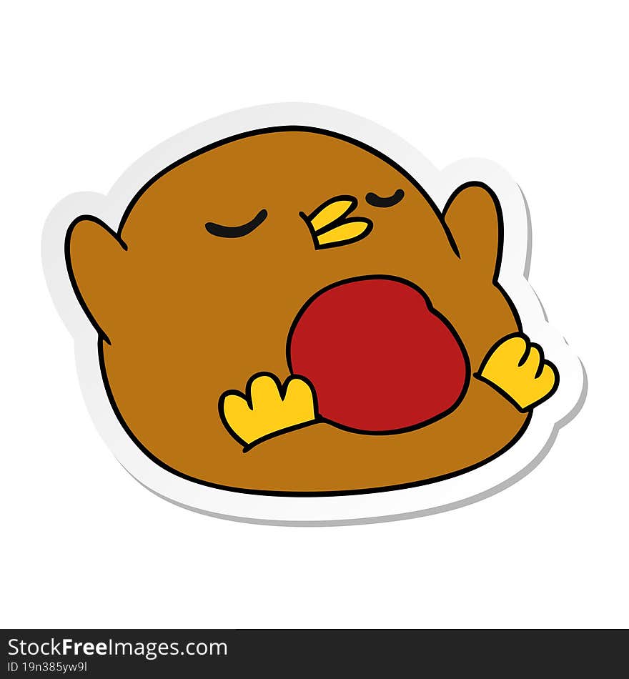 sticker cartoon cute kawaii red robin