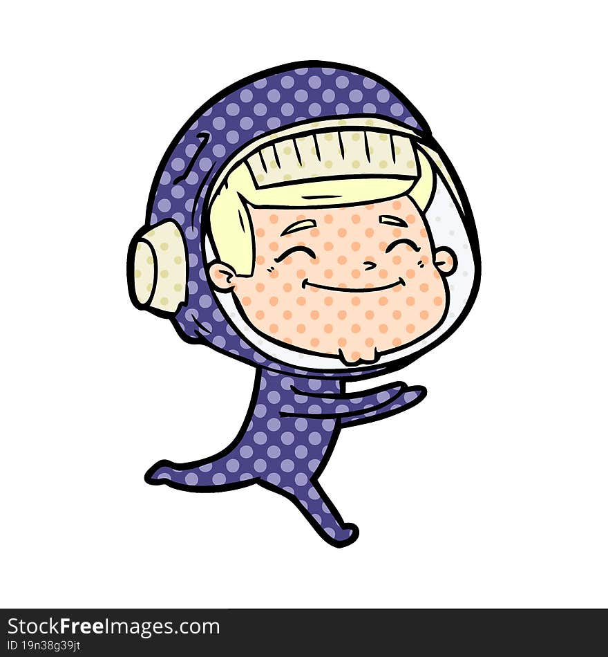 happy cartoon astronaut. happy cartoon astronaut