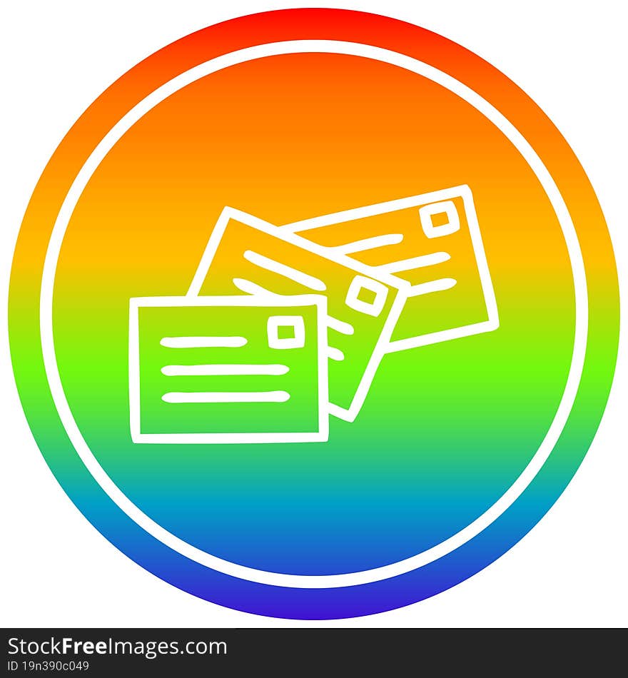 stack of letters circular icon with rainbow gradient finish. stack of letters circular icon with rainbow gradient finish