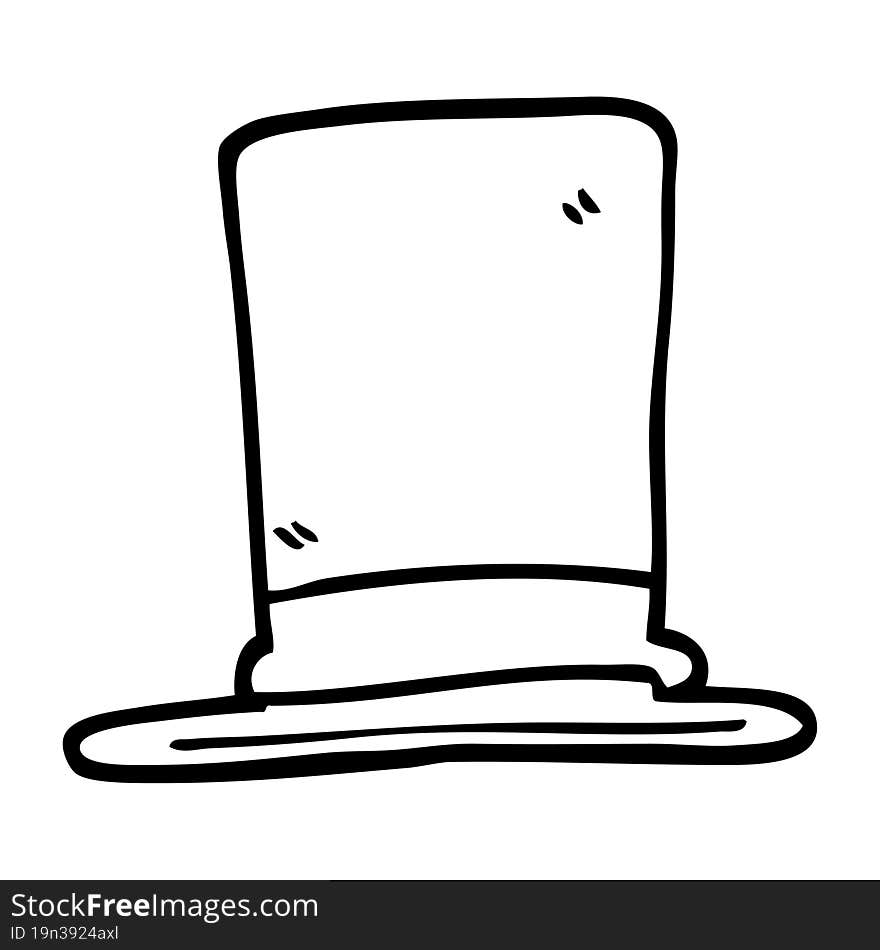 Black And White Cartoon Top Hat