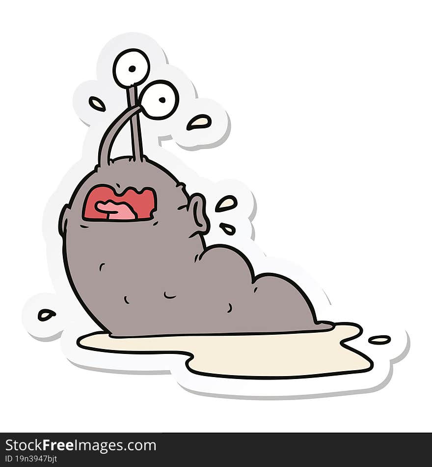 sticker of a gross cartoon slug