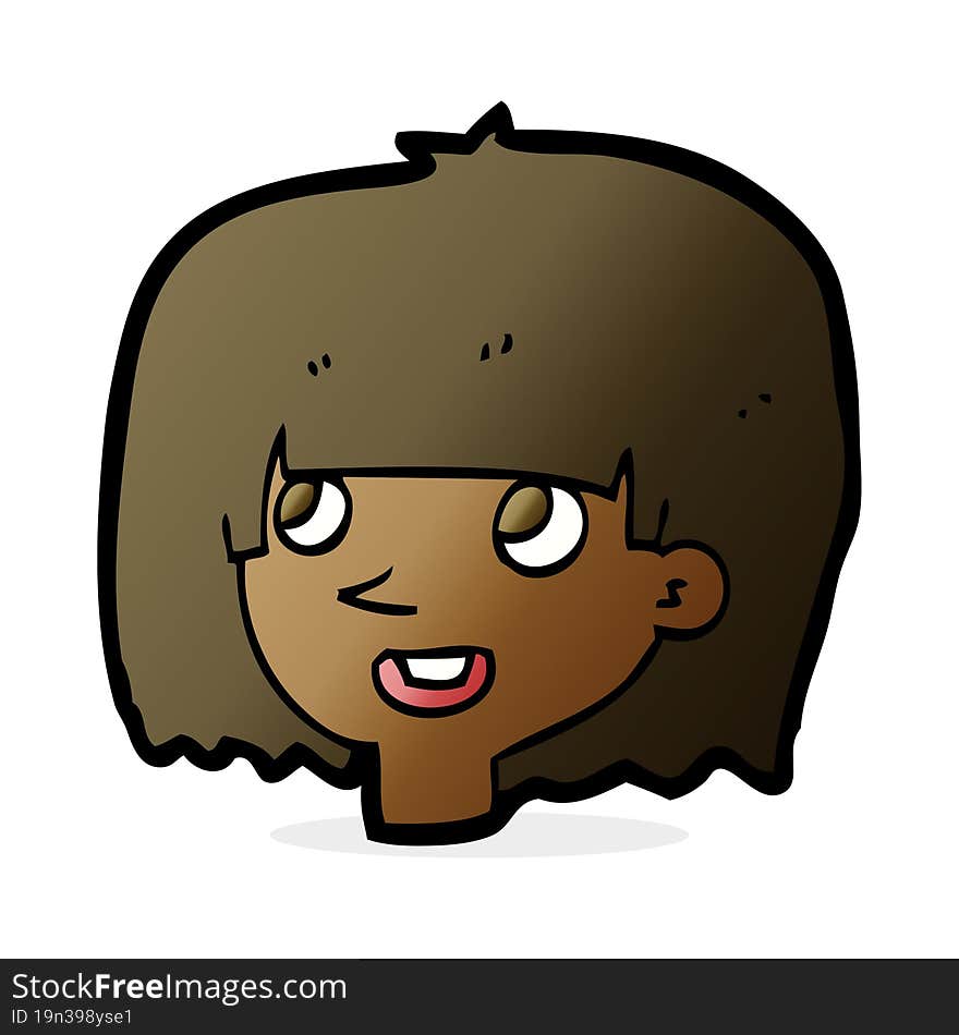 Cartoon Happy Female Face