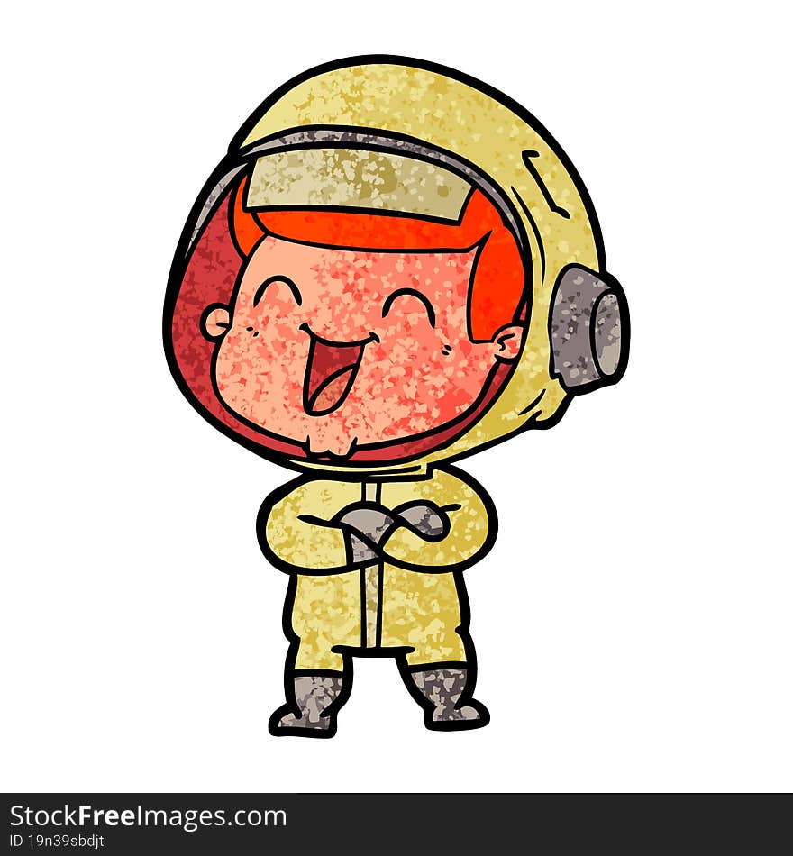 happy cartoon astronaut. happy cartoon astronaut