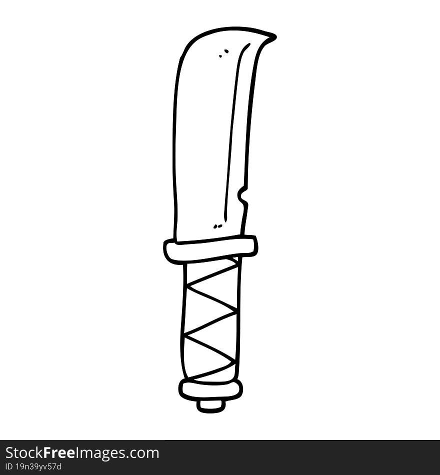 line drawing cartoon viking knife