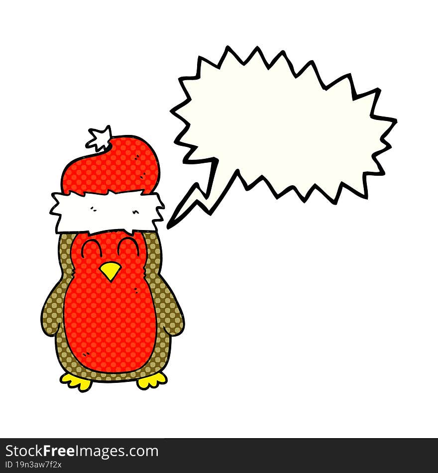 comic book speech bubble cartoon christmas robin