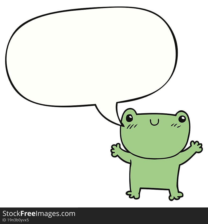 Cartoon Frog And Speech Bubble