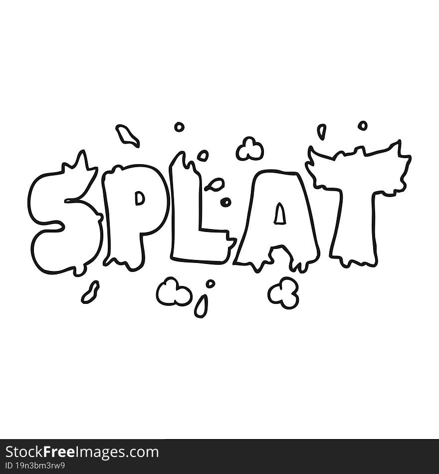 black and white cartoon splat