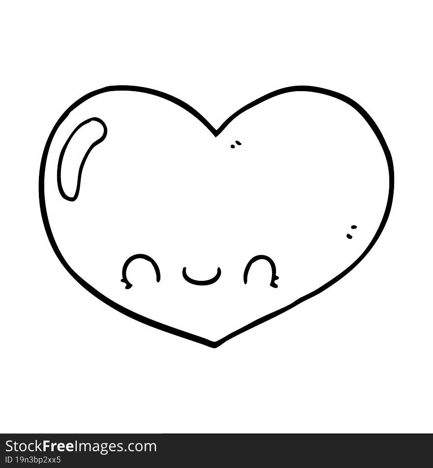 cartoon love heart character