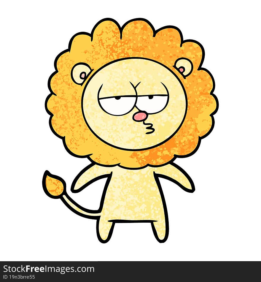 cartoon bored lion. cartoon bored lion