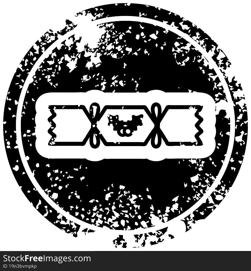 christmas cracker distressed icon