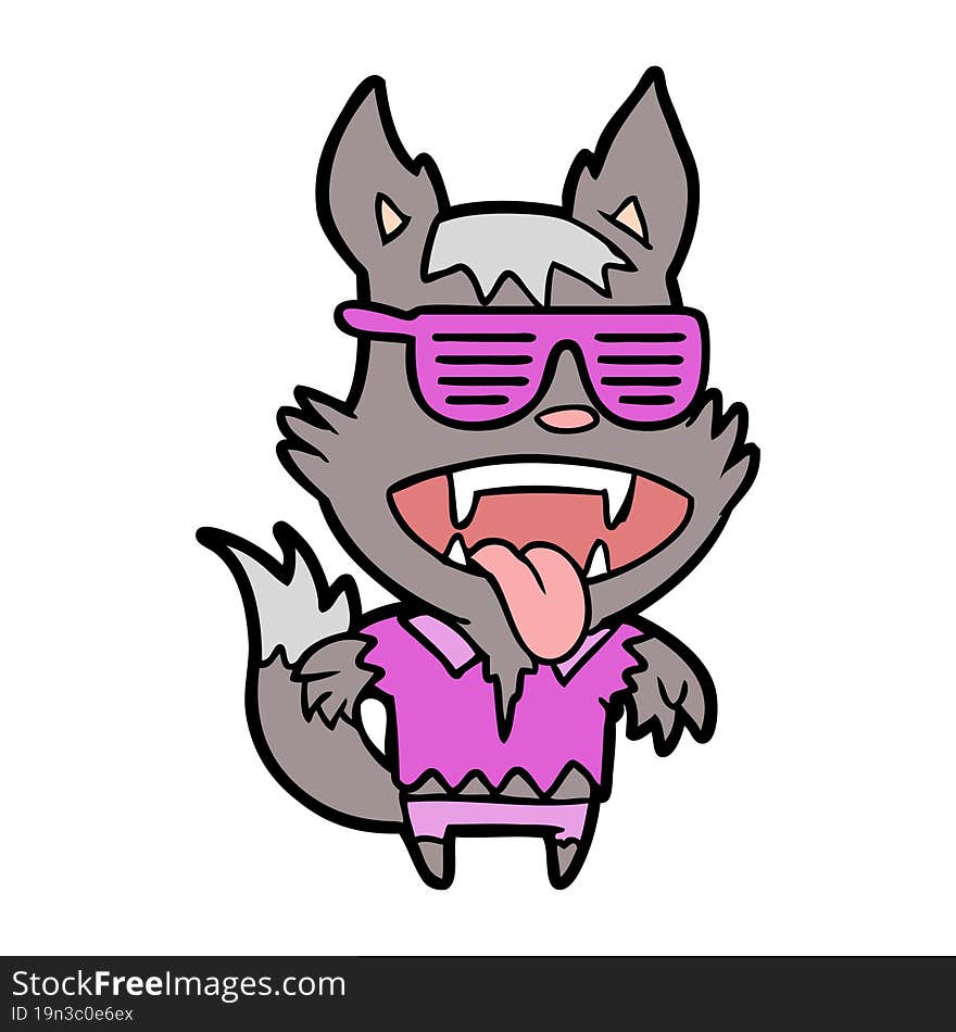 cartoon super cool werewolf. cartoon super cool werewolf