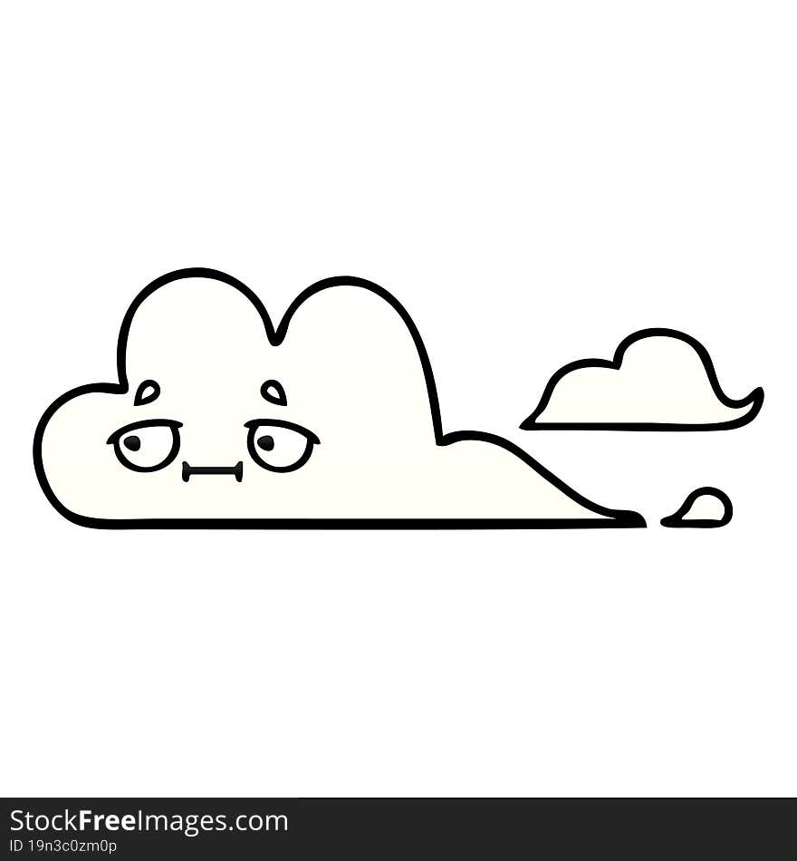 gradient shaded cartoon white cloud