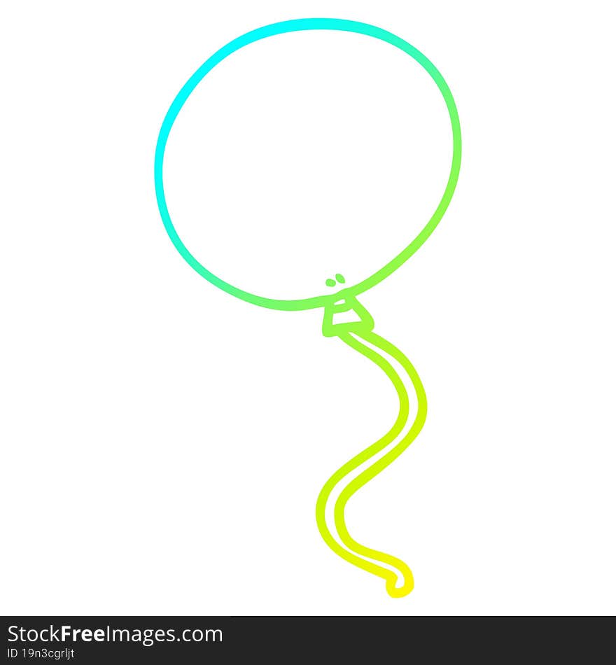 Cold Gradient Line Drawing Cartoon Balloon