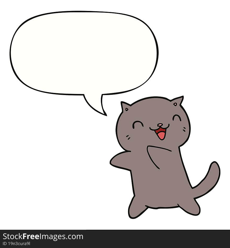 cartoon cat and speech bubble