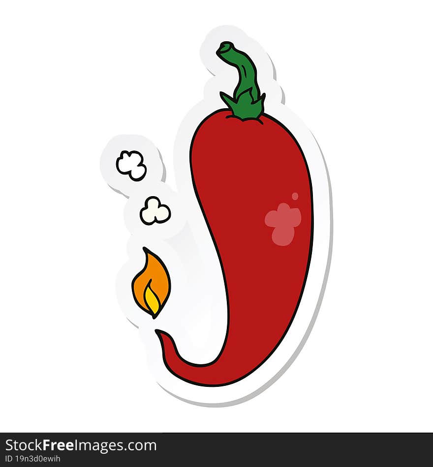 Sticker Of A Cartoon Chili Pepper