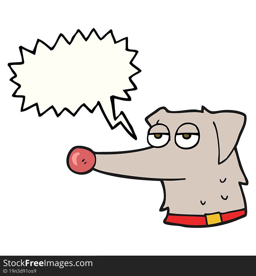 speech bubble cartoon dog with collar