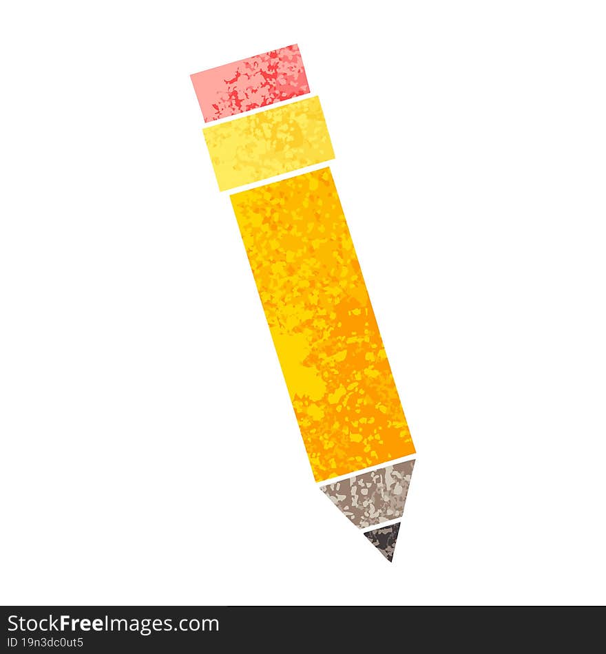 quirky retro illustration style cartoon pencil