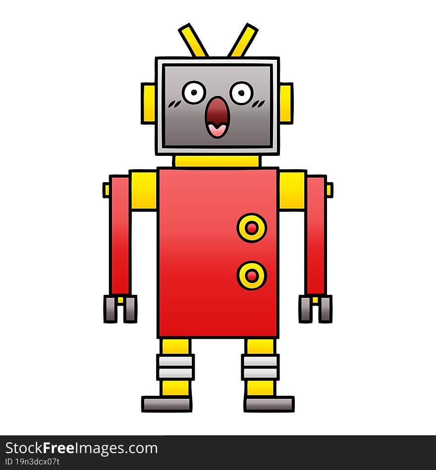 Gradient Shaded Cartoon Robot