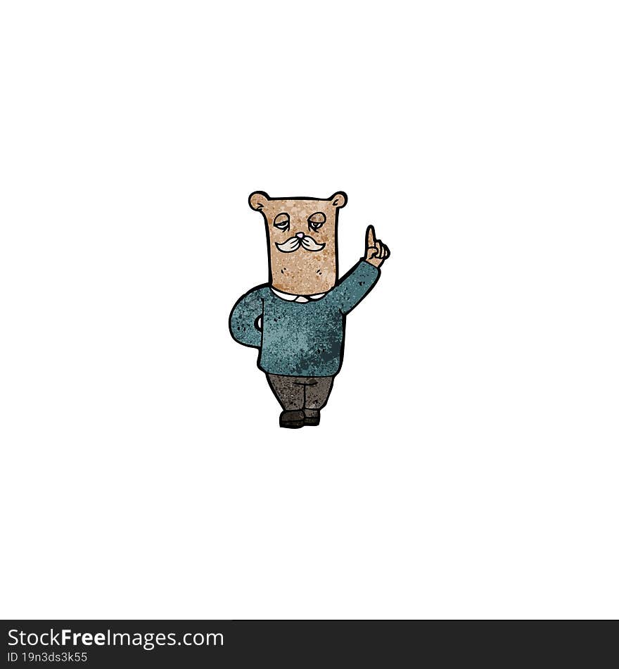 cartoon bear grandfather with idea